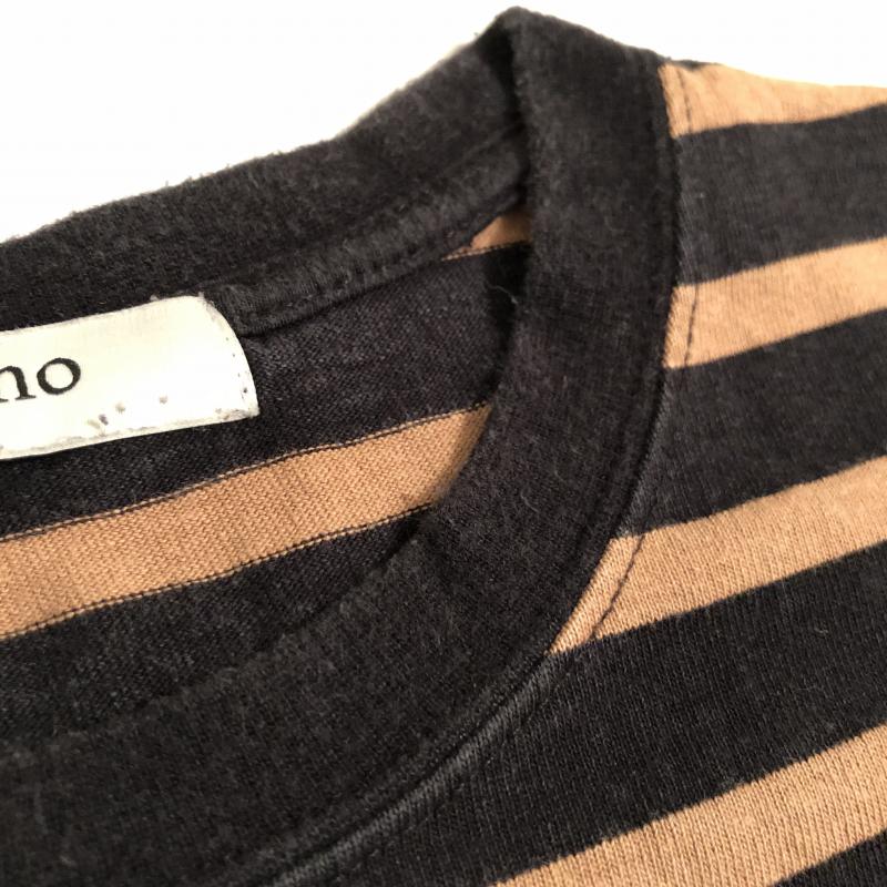 ナノアンドコー nano&co カットソー 長袖 FREE ボーダー柄 黒 / ブラック / X 茶 / ブラウン /  レディース USED 古着 中古 10013832