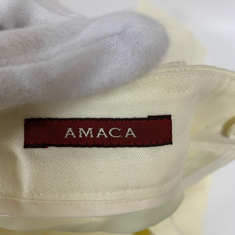 アマカ AMACA パンツ スラックス 36 無地 白 / ホワイト /  レディース USED 古着 中古 10014050