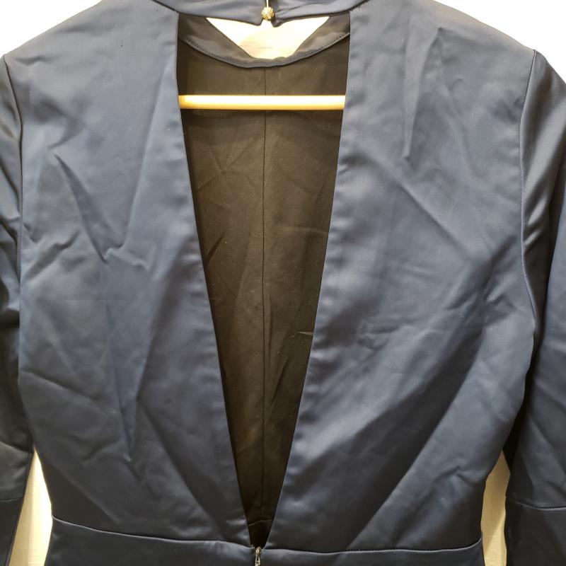 ザラベーシック ZARA BASIC ワンピース ひざ丈スカート M 無地 紺 / ネイビー /  レディース USED 古着 中古 10014122