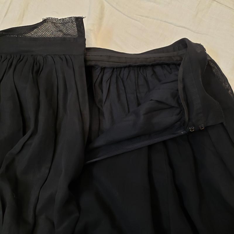 マカフィー MACPHEE スカート ひざ丈スカート 34 無地 黒 / ブラック /  レディース USED 古着 中古 10014142