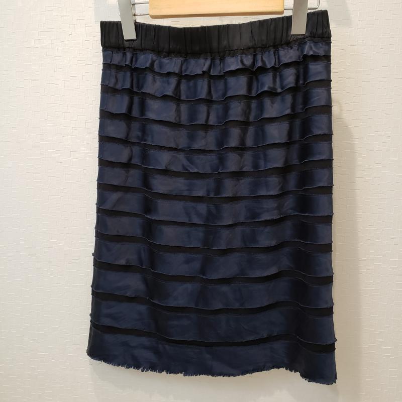 ボールジィ BALLSEY スカート ひざ丈スカート 38 無地 紺 / ネイビー / X 黒 / ブラック /  レディース USED 古着 中古 10014147