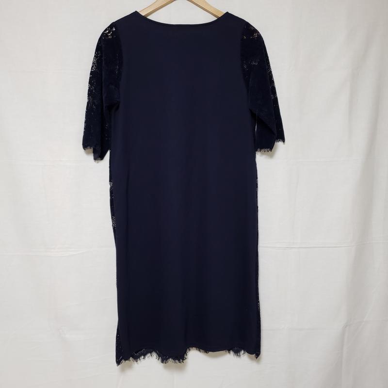 ウィーバー Weaver ワンピース ひざ丈スカート 花柄レース、七分丈 M  紺 / ネイビー /  レディース USED 古着 中古 10014170