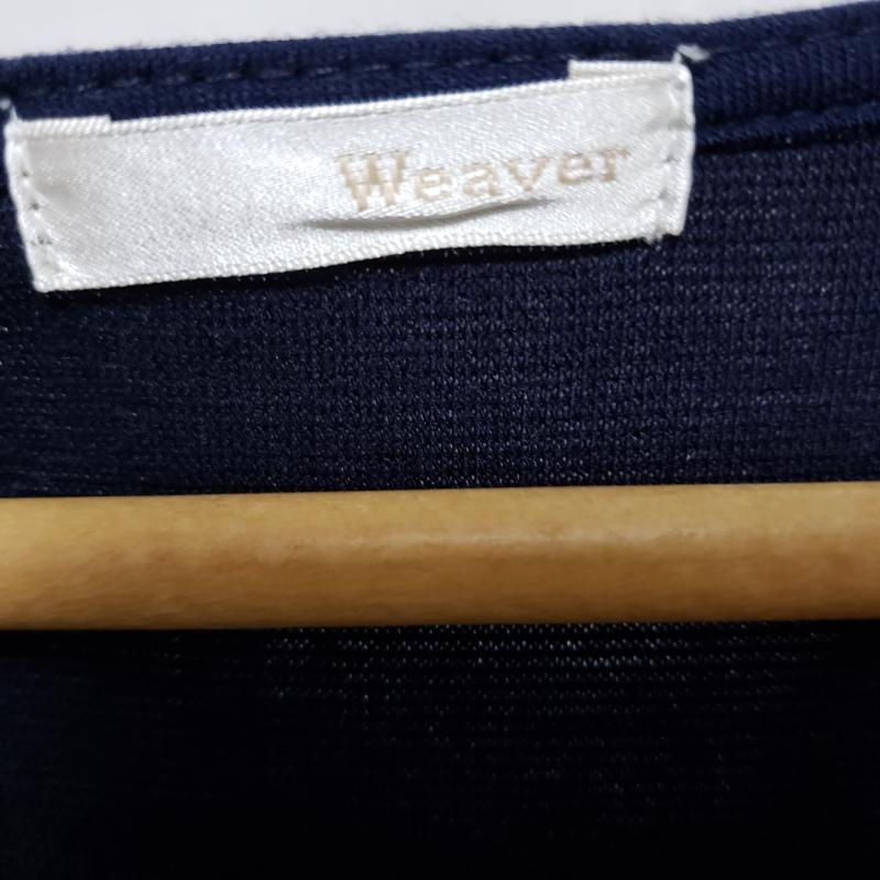 ウィーバー Weaver ワンピース ひざ丈スカート 花柄レース、七分丈 M  紺 / ネイビー /  レディース USED 古着 中古 10014170