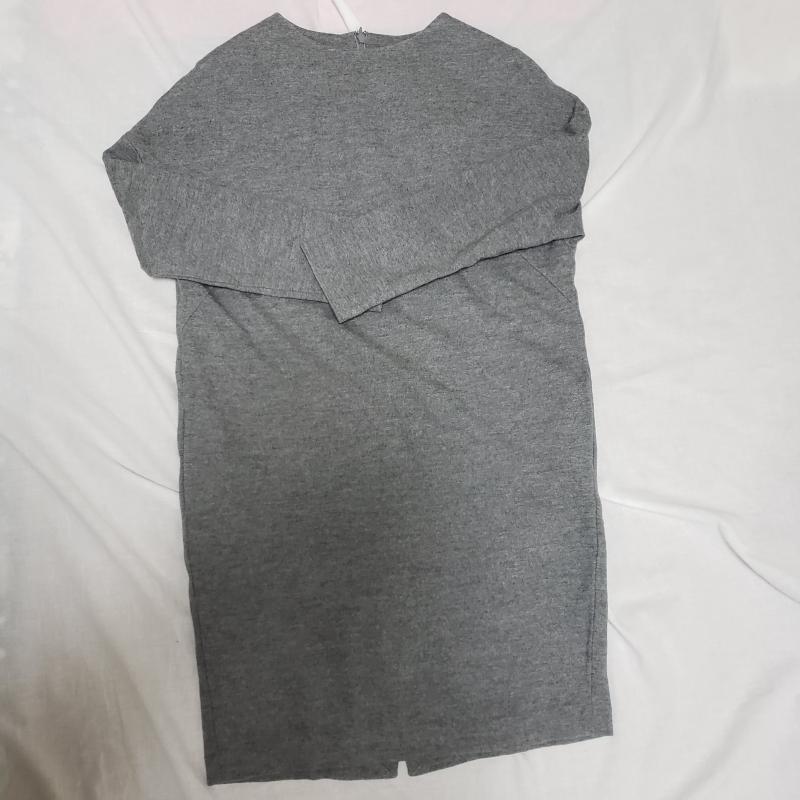 ルール RULe ワンピース ひざ丈スカート 七分丈、ポケットあり S 無地 灰 / グレー /  レディース USED 古着 中古 10014172