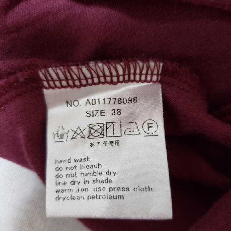 ノーブルブラン NobleBlanc カットソー 長袖 後ろ長め 38 無地 赤 / レッド /  レディース USED 古着 中古 10014187