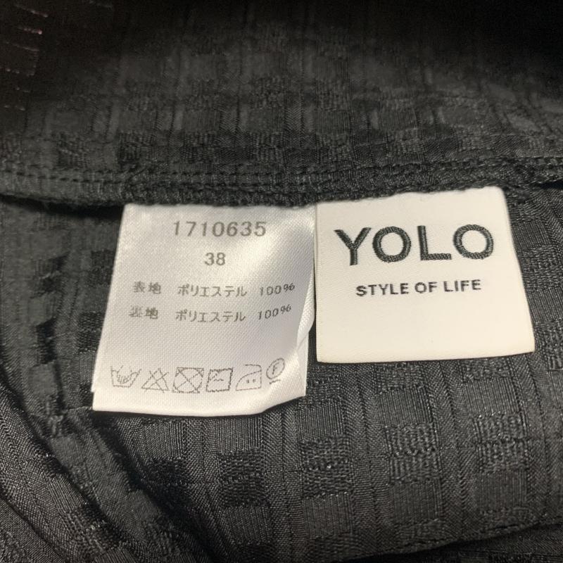 ヨーロ YOLO カットソー 半袖 38 チェック 黒 / ブラック /  レディース USED 古着 中古 10014224