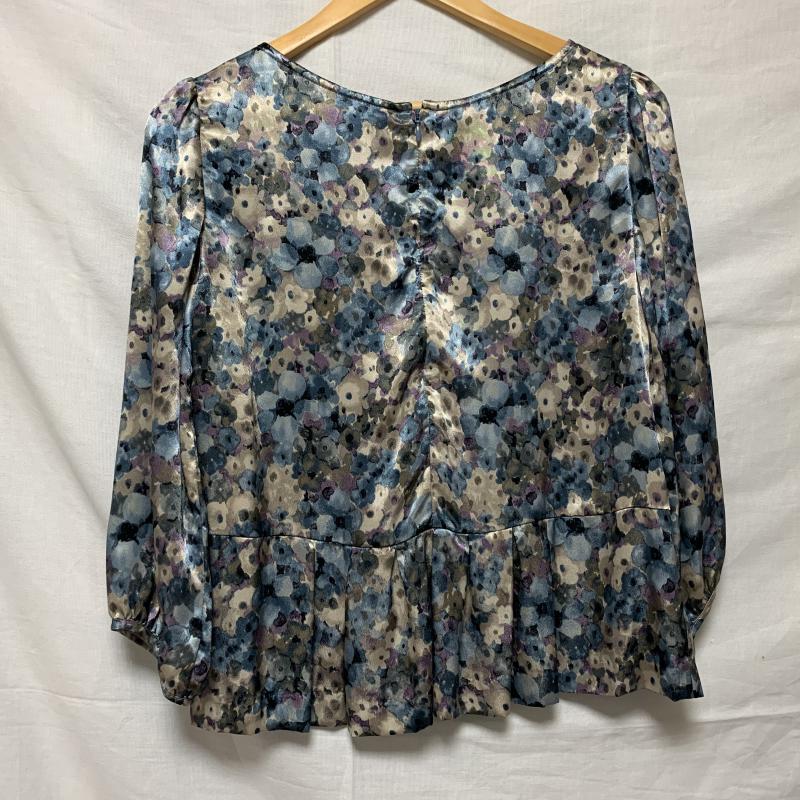 ルール RULe カットソー 七分袖 M 花柄 青 / ブルー / X 紫 / パープル / X 灰 / グレー /  レディース USED 古着 中古 10014227