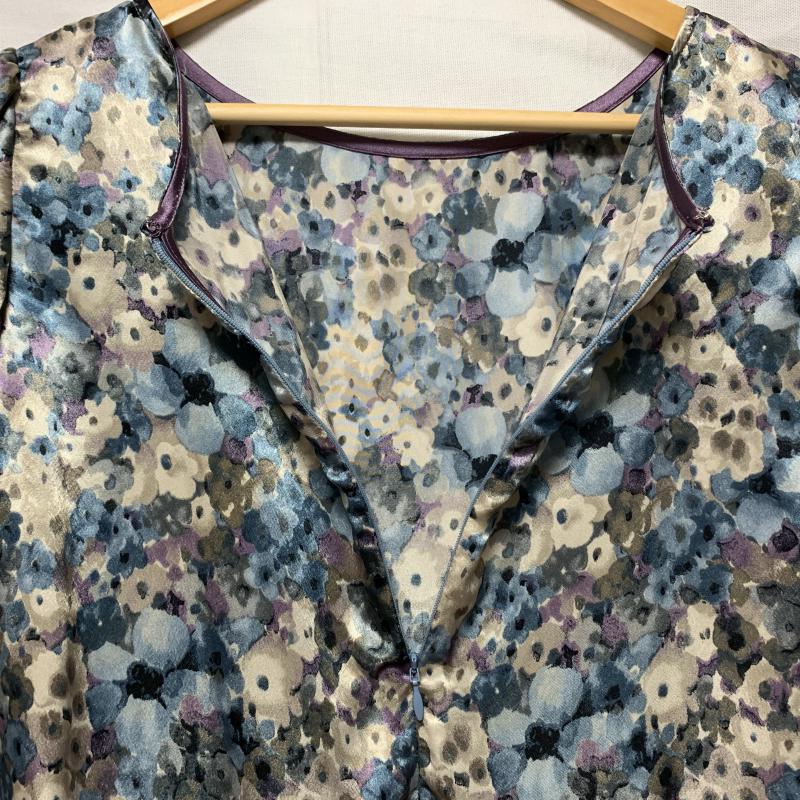ルール RULe カットソー 七分袖 M 花柄 青 / ブルー / X 紫 / パープル / X 灰 / グレー /  レディース USED 古着 中古 10014227
