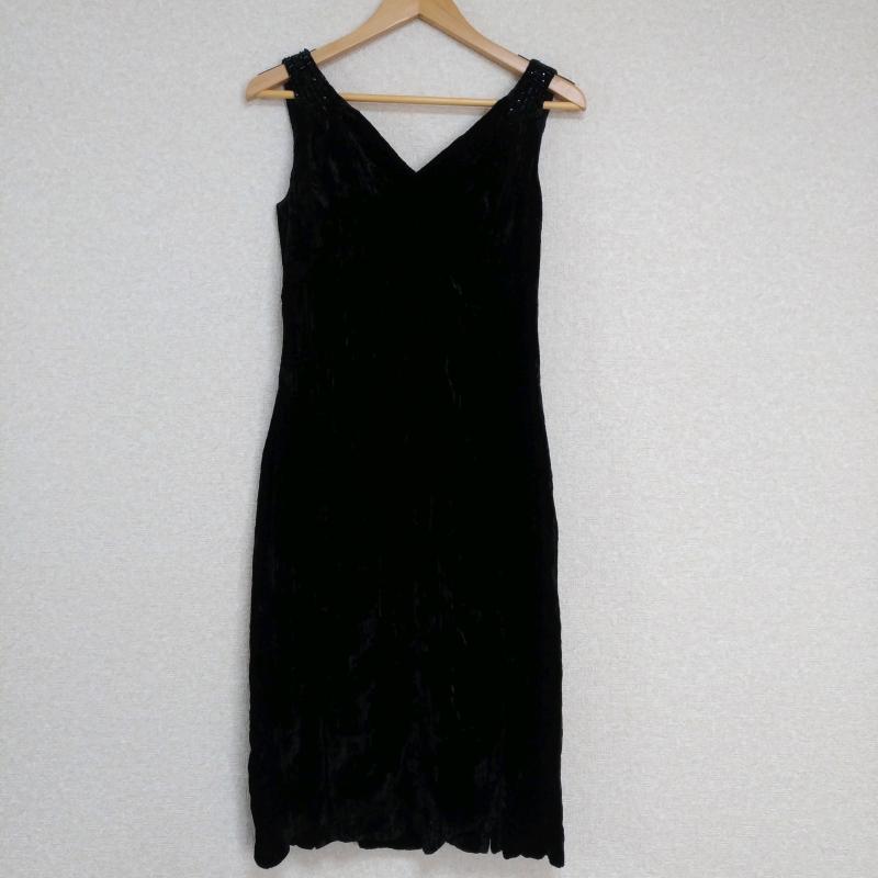 ボディードレッシングデラックス BODY DRESSING Deluxe ワンピース ひざ丈スカート 36 無地 X 刺繍 黒 / ブラック /  レディース USED 古着 中古 10014378
