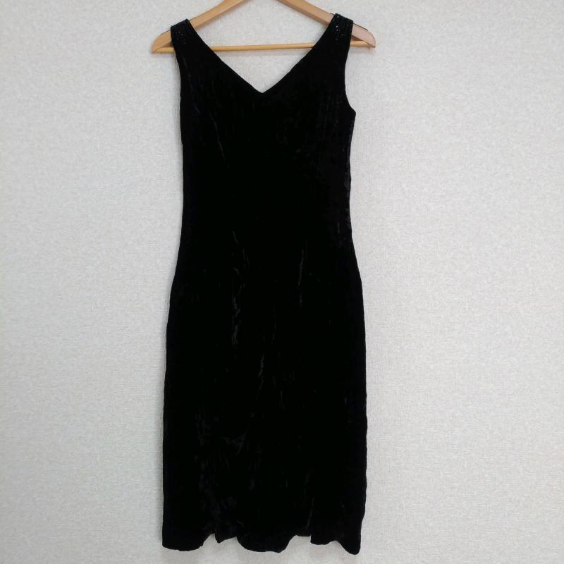 ボディードレッシングデラックス BODY DRESSING Deluxe ワンピース ひざ丈スカート 36 無地 X 刺繍 黒 / ブラック /  レディース USED 古着 中古 10014378