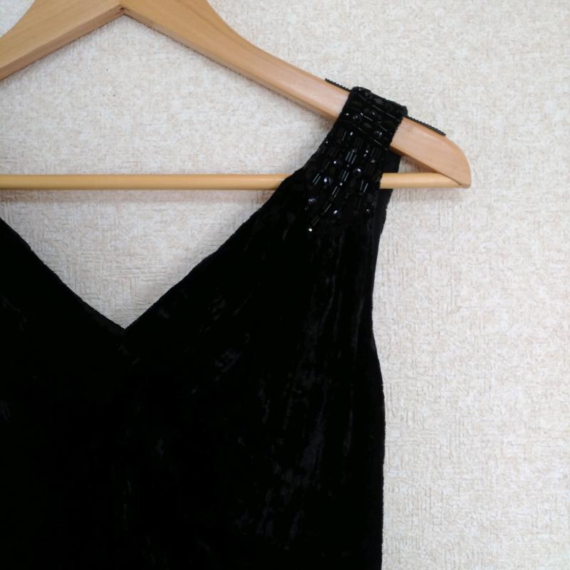 ボディードレッシングデラックス BODY DRESSING Deluxe ワンピース ひざ丈スカート 36 無地 X 刺繍 黒 / ブラック /  レディース USED 古着 中古 10014378