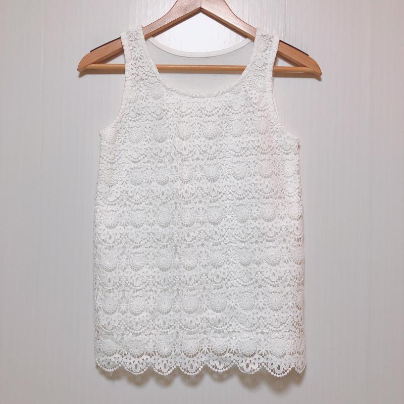 ジェットセット ソロプラス JETSET SOLO PLUS タンクトップ タンクトップ FREE 無地 X 刺繍 白 / ホワイト /  レディース USED 古着 中古 10014401