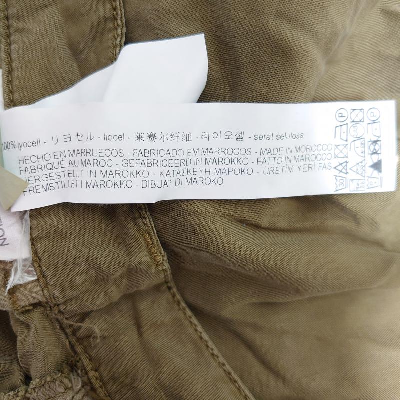 ザラベーシック ZARA BASIC パンツ スラックス 34 無地 茶 / ブラウン / X カーキ / カーキ /  レディース USED 古着 中古 10014460