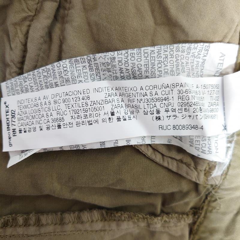 ザラベーシック ZARA BASIC パンツ スラックス 34 無地 茶 / ブラウン / X カーキ / カーキ /  レディース USED 古着 中古 10014460