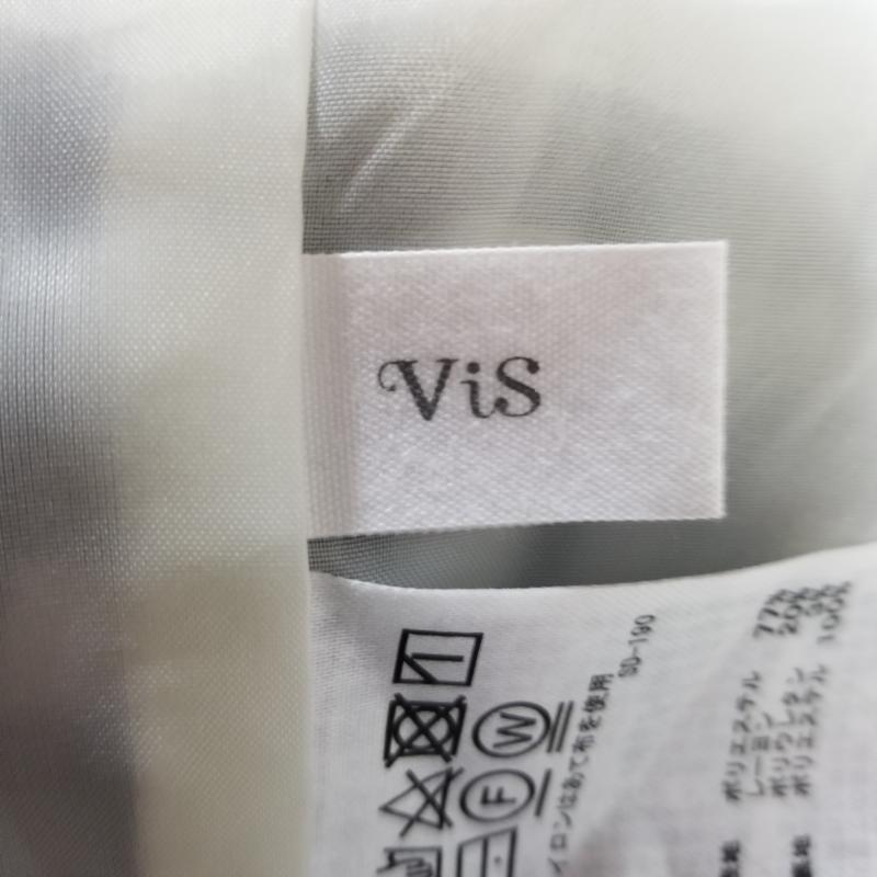 ビス ViS スカート ひざ丈スカート M チェック 白 / ホワイト / X 黒 / ブラック / X 灰 / グレー /  レディース USED 古着 中古 10014794