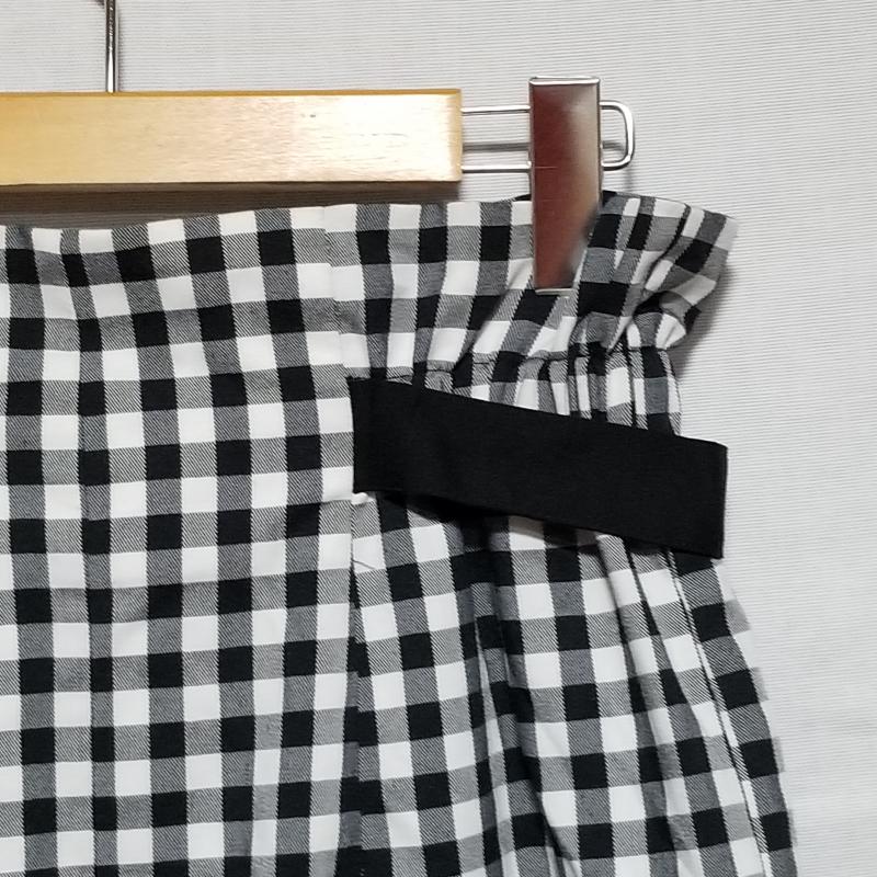 ビス ViS スカート ひざ丈スカート M チェック 白 / ホワイト / X 黒 / ブラック / X 灰 / グレー /  レディース USED 古着 中古 10014794