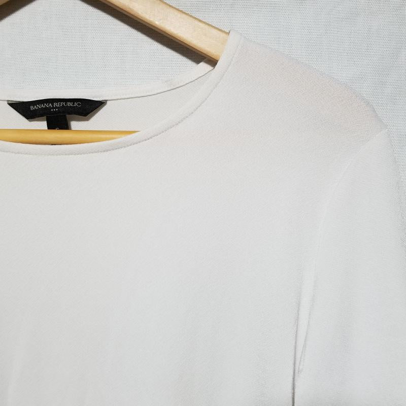バナナリパブリック BANANA REPUBLIC カットソー 半袖 S 無地 白 / ホワイト /  レディース USED 古着 中古 10014820