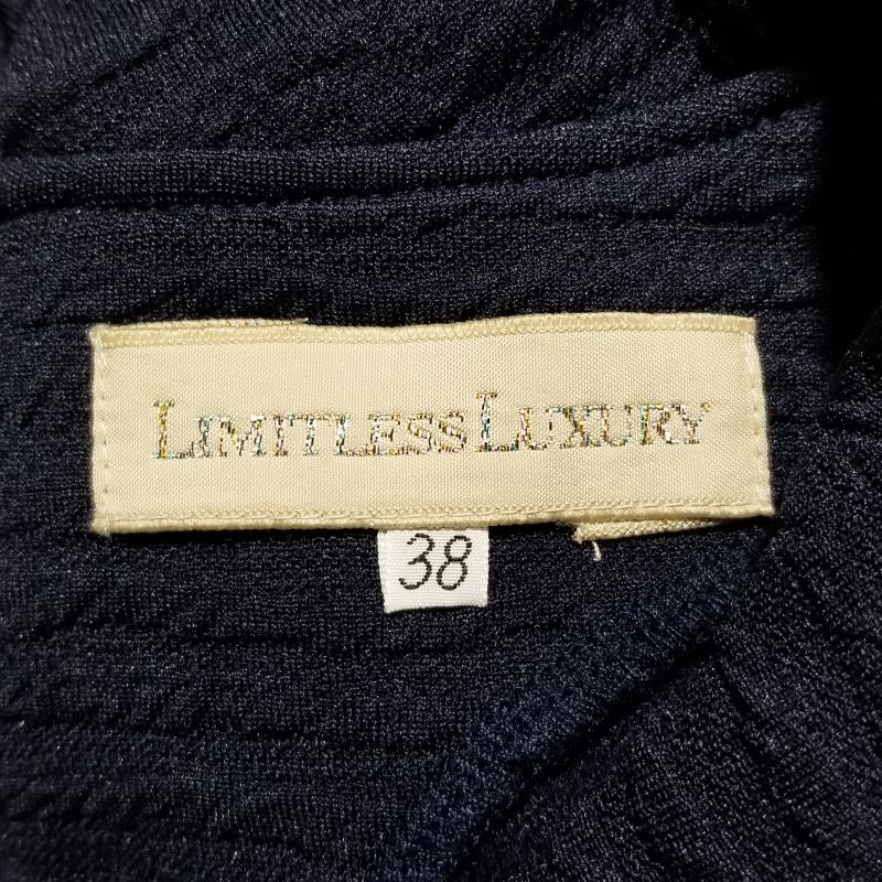 リミットレスラグジュアリー LIMITLESS LUXURY ワンピース ひざ丈スカート 38 ボーダー柄 紺 / ネイビー /  レディース USED 古着 中古 10014821