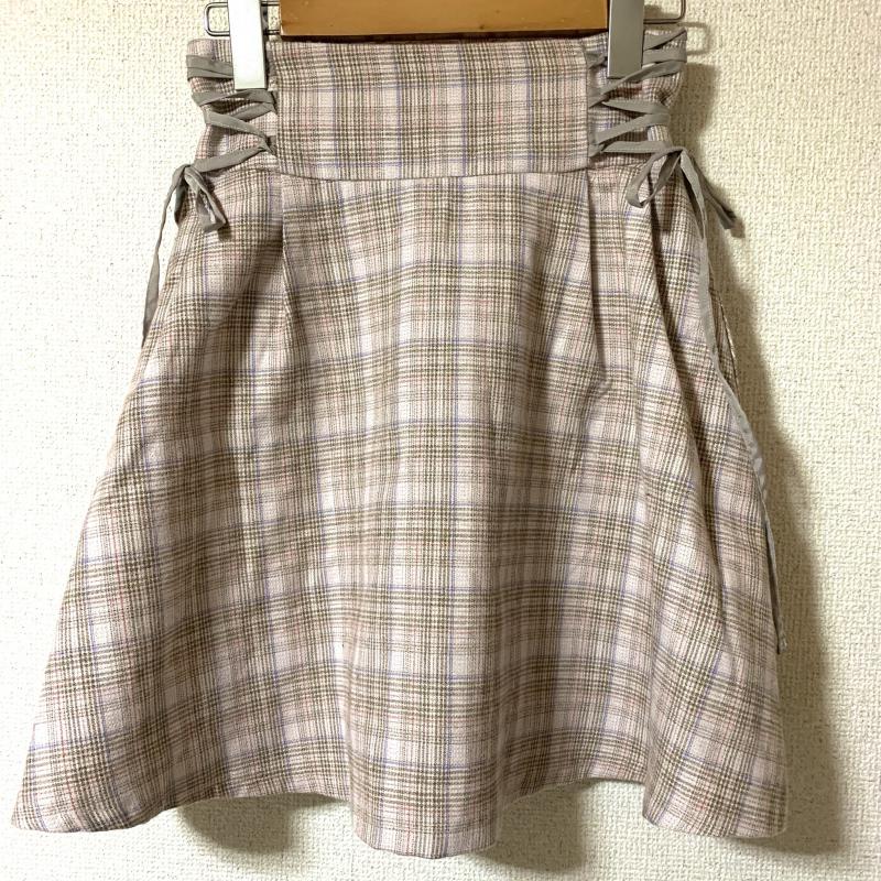 マジェスティックレゴン MAJESTIC LEGON スカート ミニスカート インナーパンツ付きミニスカート M チェック 桃 / ピンク / X 赤 / レッド / X 茶 / ブラウン / X 青 / ブルー /  レディース USED 古着 中古 10014916