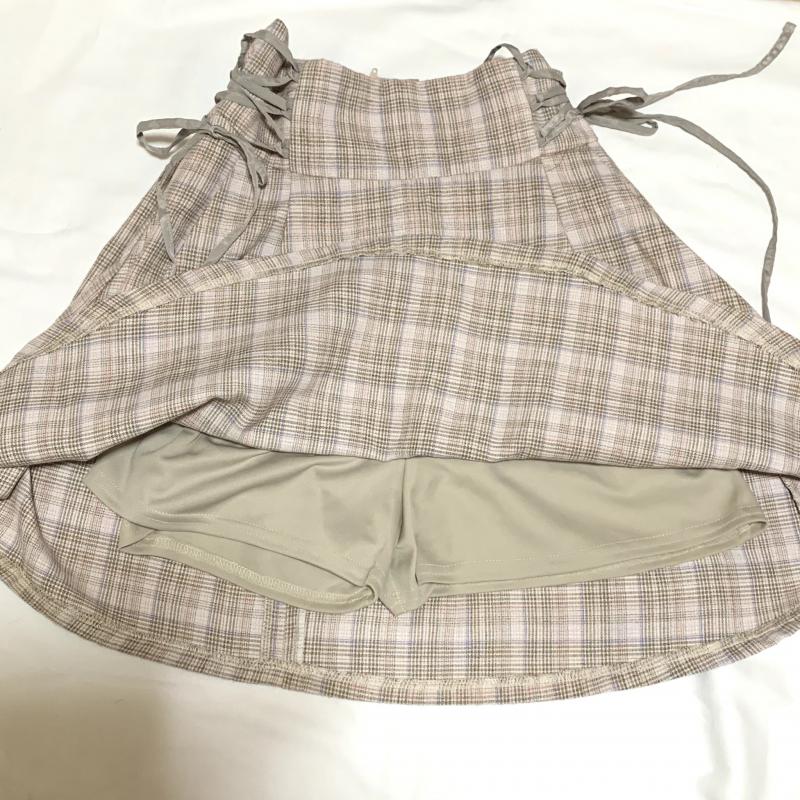 マジェスティックレゴン MAJESTIC LEGON スカート ミニスカート インナーパンツ付きミニスカート M チェック 桃 / ピンク / X 赤 / レッド / X 茶 / ブラウン / X 青 / ブルー /  レディース USED 古着 中古 10014916