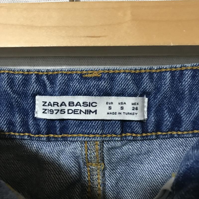 ザラベーシック ZARA BASIC スカート ミニスカート デニムスカート S 無地 X ダメージ加工 インディゴ / インディゴ /  レディース USED 古着 中古 10014984