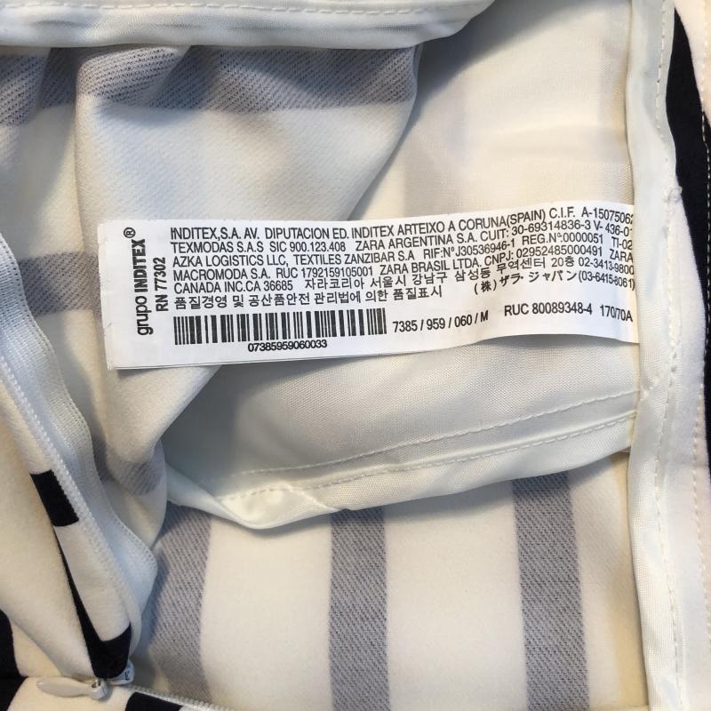 ザラ ZARA TRAFALUC スカート ひざ丈スカート M ボーダー柄 白 / ホワイト / X 黒 / ブラック /  レディース USED 古着 中古 10015012