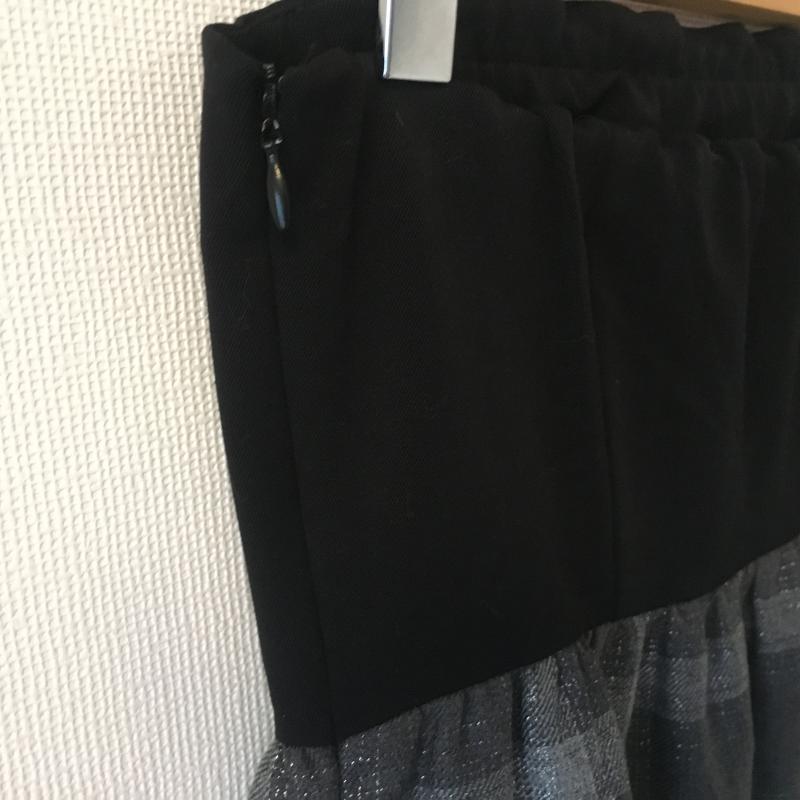 ミニマム MINIMUM ワンピース ミニスカート 2 無地 X チェック 黒 / ブラック / X 灰 / グレー / X 銀 / シルバー /  レディース USED 古着 中古 10015525