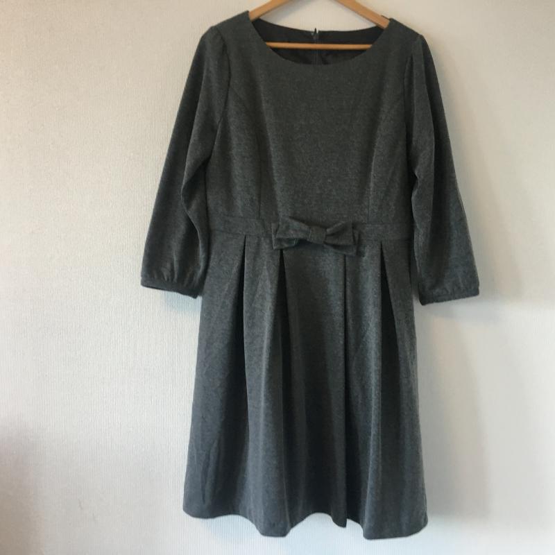 ブルローネ Burlone ワンピース ひざ丈スカート 無地 灰 / グレー /  レディース USED 古着 中古 10015546