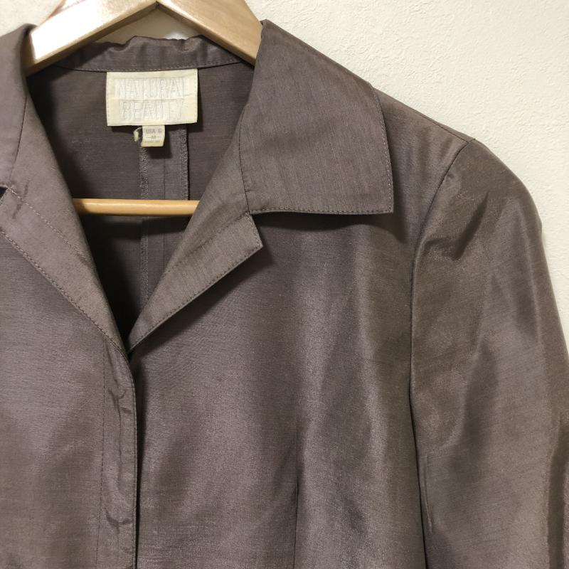 ナチュラルビューティー NATURAL BEAUTY シャツ、ブラウス 七分袖 M 無地 茶 / ブラウン /  レディース USED 古着 中古 10015571