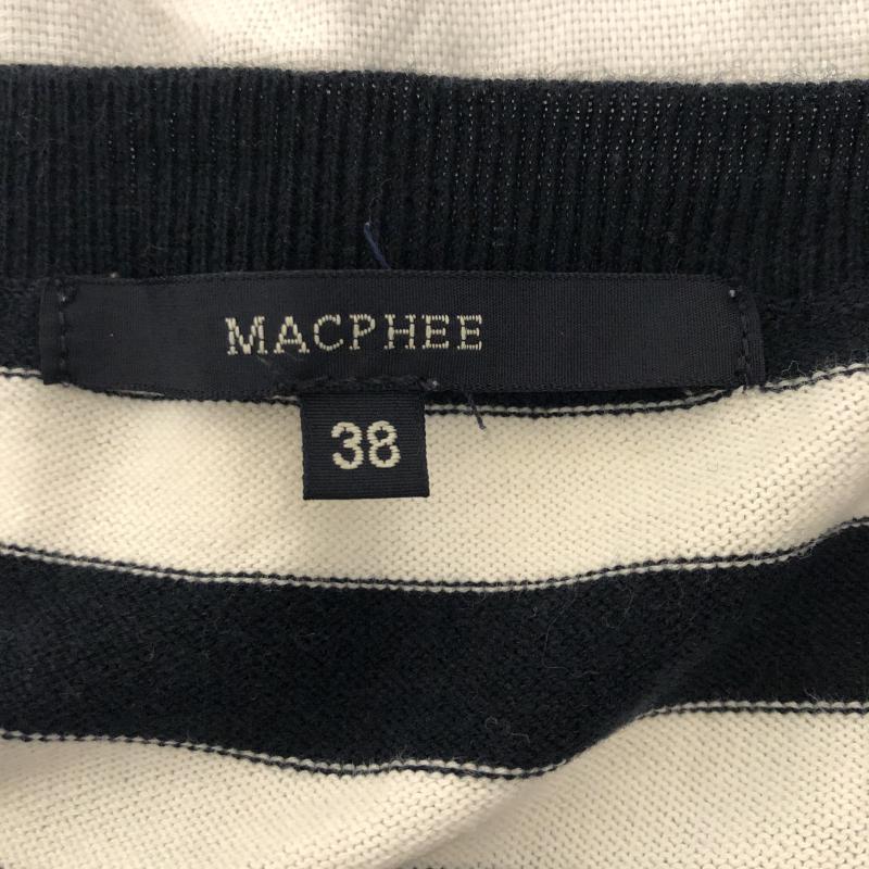 マカフィー MACPHEE ワンピース ひざ丈スカート 38 ボーダー柄 黒 / ブラック / X 白 / ホワイト /  レディース USED 古着 中古 10015579