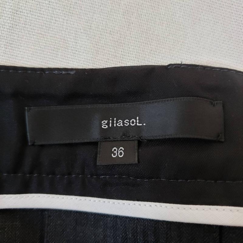 ジラソール gilasoL. スカート ひざ丈スカート 36 無地 黒 / ブラック /  レディース USED 古着 中古 10015660