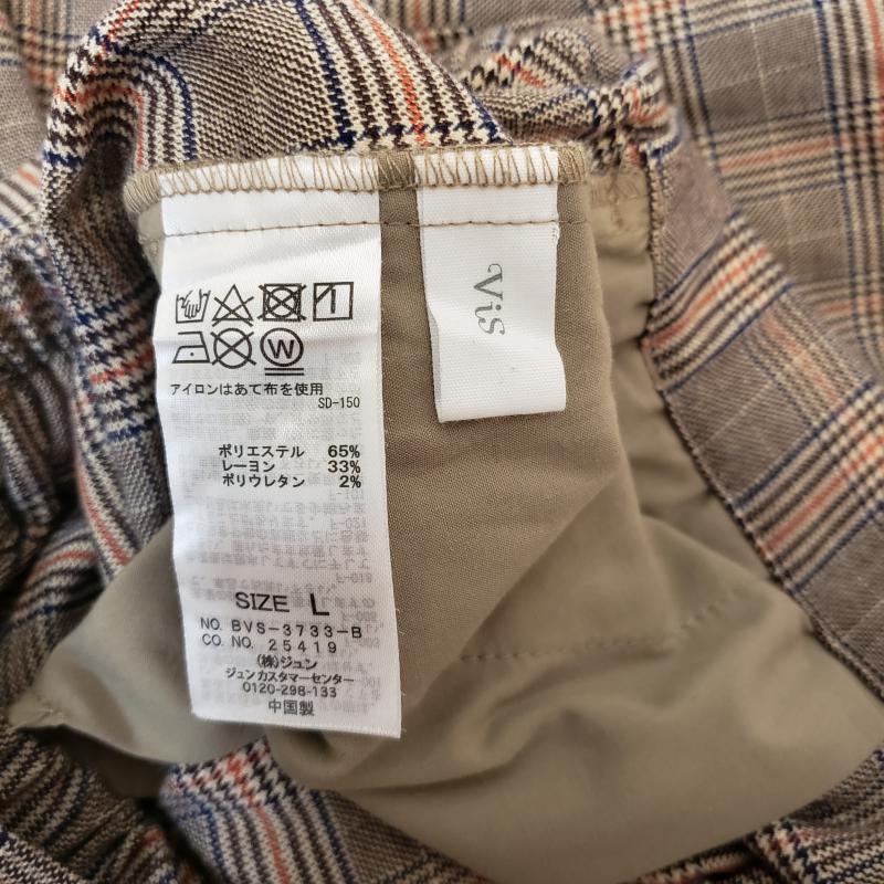 ビス ViS パンツ スラックス L チェック 茶 / ブラウン / X 橙 / オレンジ /  レディース USED 古着 中古 10015762