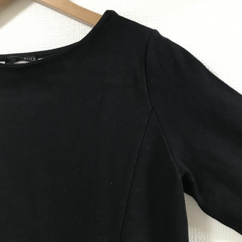 ルール RULe ワンピース ひざ丈スカート L 無地 X ボーダー柄 黒 / ブラック / X 白 / ホワイト /  レディース USED 古着 中古 10015834