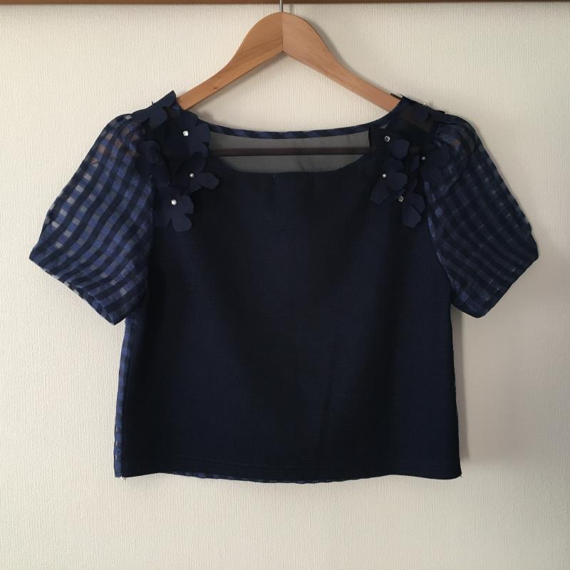 ウィルセレクション WILLSELECTION セットアップ セットアップ M チェック X 花柄 青 / ブルー / X 紺 / ネイビー /  レディース USED 古着 中古 10015867
