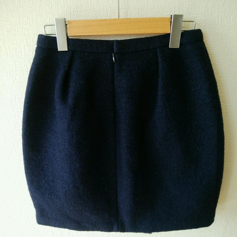 クローラ crolla スカート ミニスカート 38 無地 紺 / ネイビー /  レディース USED 古着 中古 10016206