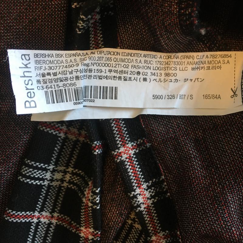 ベルシュカ Bershka ワンピース・ドレス・オールインワン ワンピース・ドレス・オールインワン S チェック X 総柄 黒 / ブラック / X 白 / ホワイト / X 赤 / レッド /  レディース USED 古着 中古 10016313