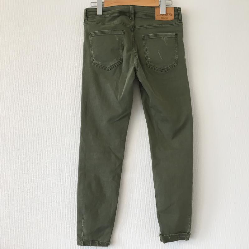 ザラベーシック ZARA BASIC パンツ ワークパンツ、ペインターパンツ 2 無地 X ダメージ加工 カーキ / カーキ /  レディース USED 古着 中古 10016324