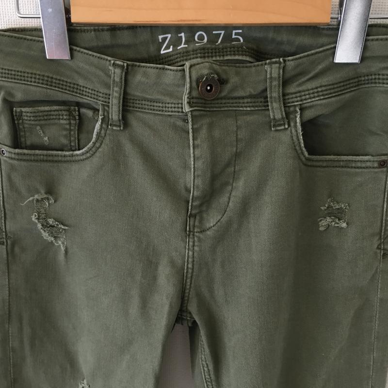 ザラベーシック ZARA BASIC パンツ ワークパンツ、ペインターパンツ 2 無地 X ダメージ加工 カーキ / カーキ /  レディース USED 古着 中古 10016324