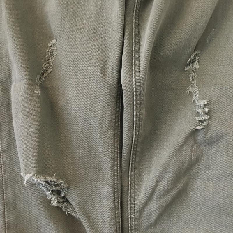 ザラベーシック ZARA BASIC パンツ ワークパンツ、ペインターパンツ 2 無地 X ダメージ加工 カーキ / カーキ /  レディース USED 古着 中古 10016324