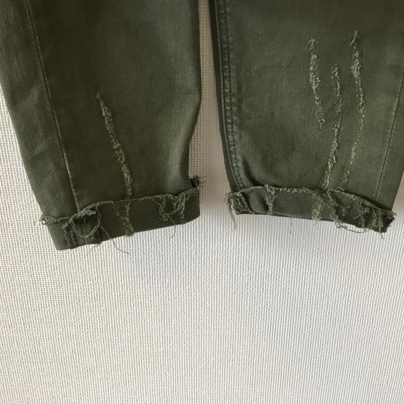 ザラベーシック ZARA BASIC パンツ ワークパンツ、ペインターパンツ 2 無地 X ダメージ加工 カーキ / カーキ /  レディース USED 古着 中古 10016324