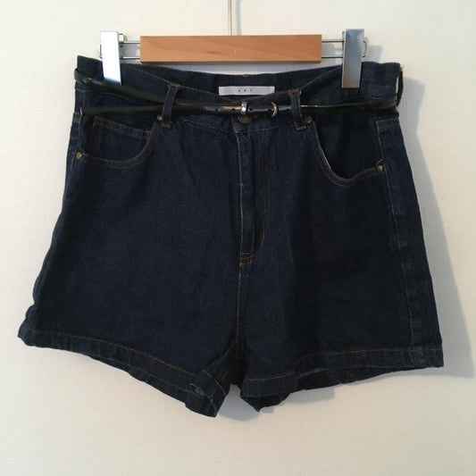 ケービーエフ KBF パンツ ショートパンツ ベルト付き/デニム 無地 インディゴ / インディゴ /  レディース USED 古着 中古 10016377