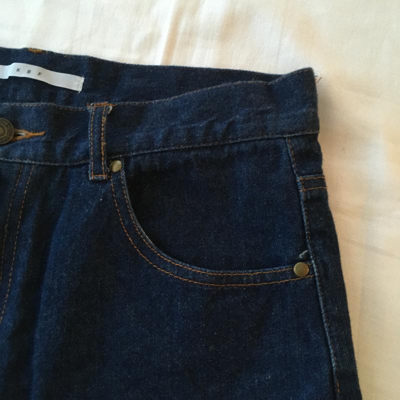 ケービーエフ KBF パンツ ショートパンツ ベルト付き/デニム 無地 インディゴ / インディゴ /  レディース USED 古着 中古 10016377