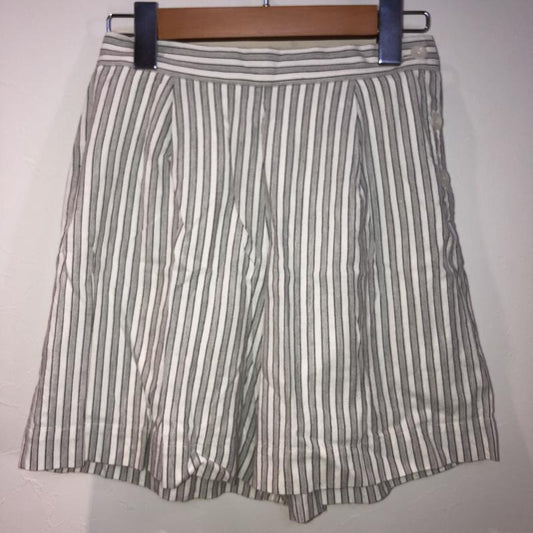 スナイデル SNIDEL パンツ キュロット 0 ストライプ 白 / ホワイト / X 灰 / グレー / X 黒 / ブラック /  レディース USED 古着 中古 10016408