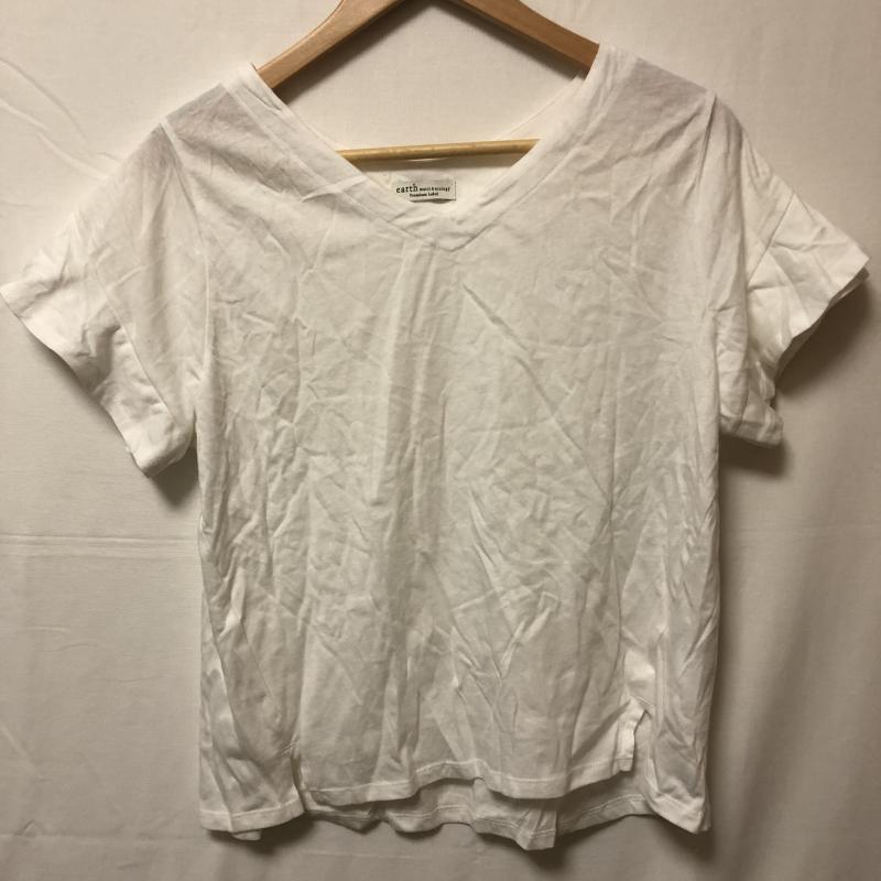 アースミュージックアンドエコロジー earth music&ecology Tシャツ 半袖 FREE 無地 白 / ホワイト /  レディース USED 古着 中古 10016472