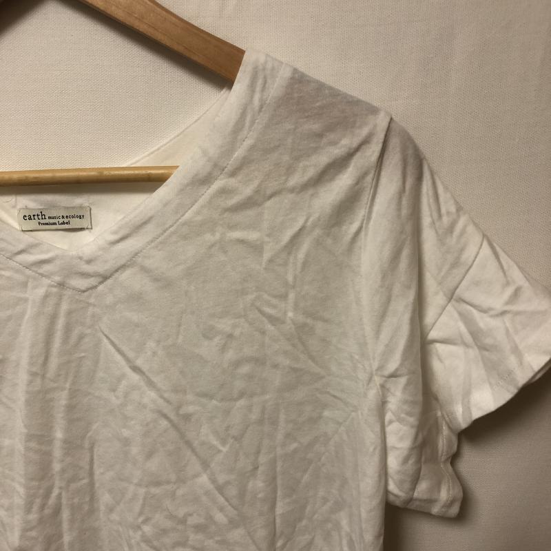 アースミュージックアンドエコロジー earth music&ecology Tシャツ 半袖 FREE 無地 白 / ホワイト /  レディース USED 古着 中古 10016472