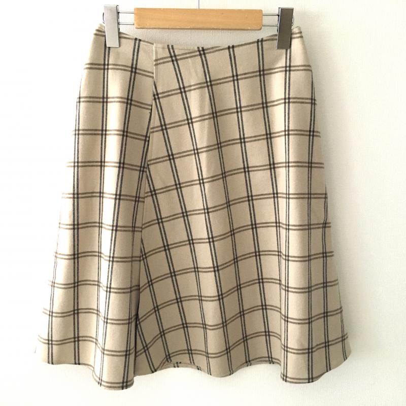 ルネ Rene スカート ひざ丈スカート 36 チェック ベージュ / ベージュ /  レディース USED 古着 中古 10016505