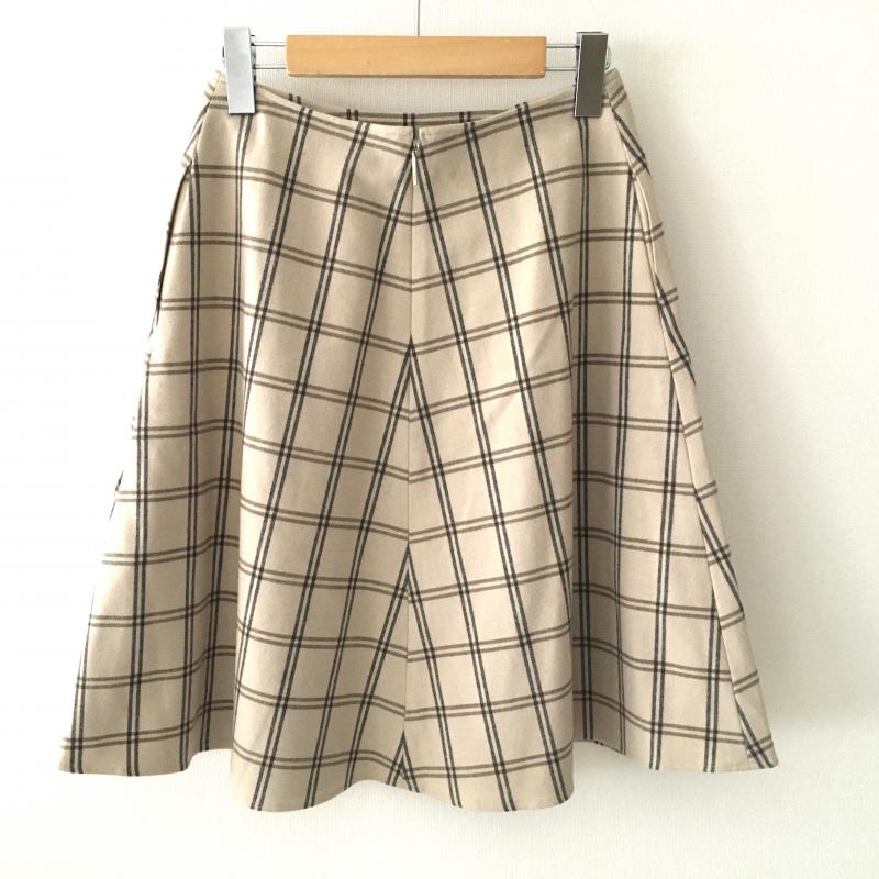 ルネ Rene スカート ひざ丈スカート 36 チェック ベージュ / ベージュ /  レディース USED 古着 中古 10016505