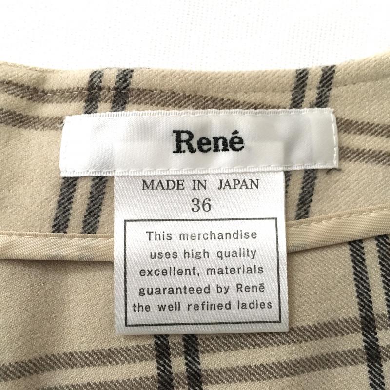 ルネ Rene スカート ひざ丈スカート 36 チェック ベージュ / ベージュ /  レディース USED 古着 中古 10016505
