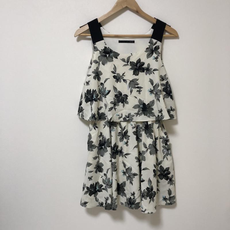 ヘザー Heather ワンピース ミニスカート FREE 総柄 X 花柄 白 / ホワイト / X 灰 / グレー / X 黒 / ブラック /  レディース USED 古着 中古 10016599
