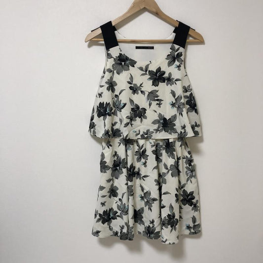ヘザー Heather ワンピース ミニスカート FREE 総柄 X 花柄 白 / ホワイト / X 灰 / グレー / X 黒 / ブラック /  レディース USED 古着 中古 10016599
